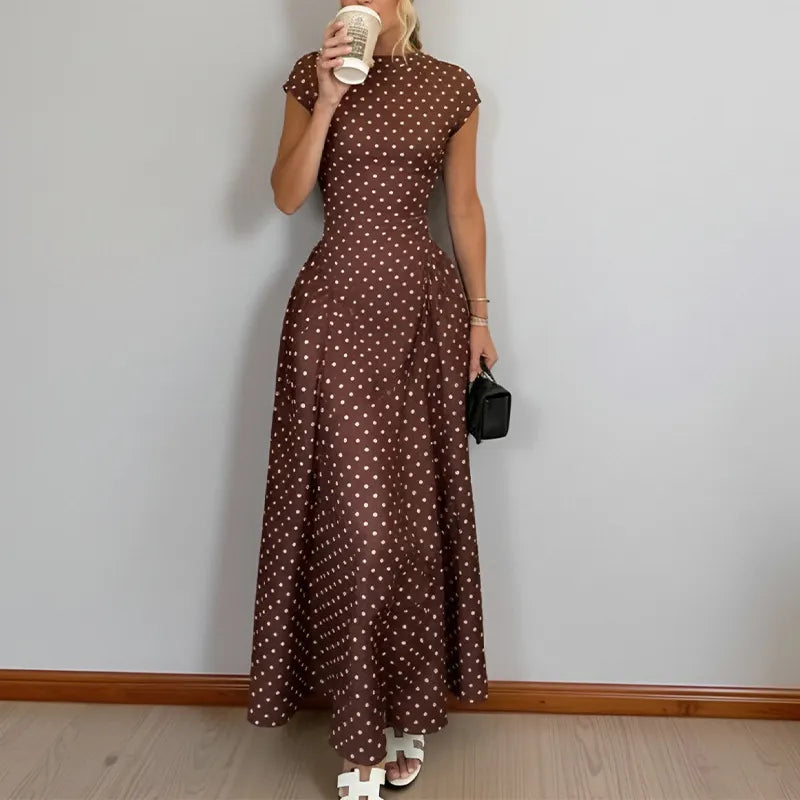 Cap Sleeve Fit-and-Flare Midi Dress