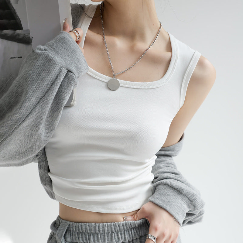 High-Stretch Ribbed Tank Top