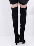 Thigh High Faux Suede Stiletto Boots