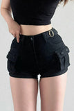 Casual High Waist Zip Shorts