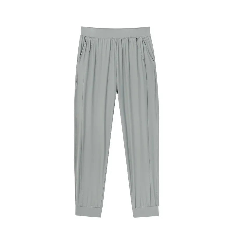 Matching Flowy Linen Pants Elastic High Waist Straight Loose Long Casual Daily Outfit Pants