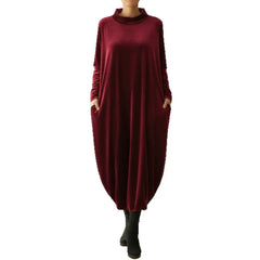 Elegant Loose-Fit Long Sleeve Maxi Dress