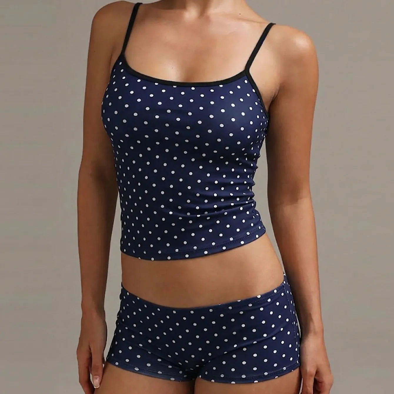Polka Dot Spaghetti Strap Cami Top