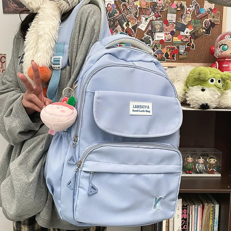 Back To School Backpack, School Backpack Student Teen Girls Solid Ultra-light Nylon Kids School Bag