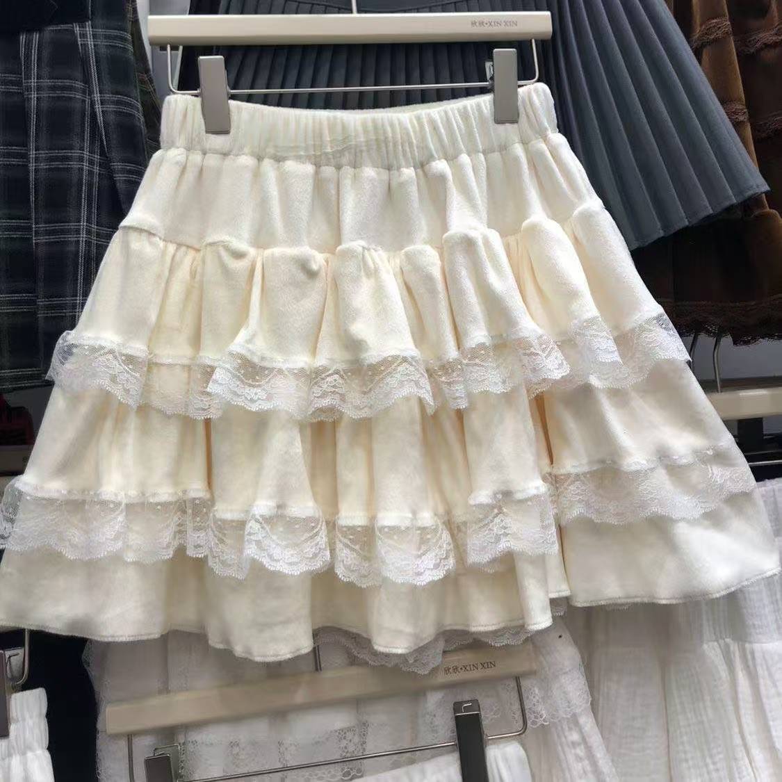 Plaid Tiered Ruffle Mini Skirt