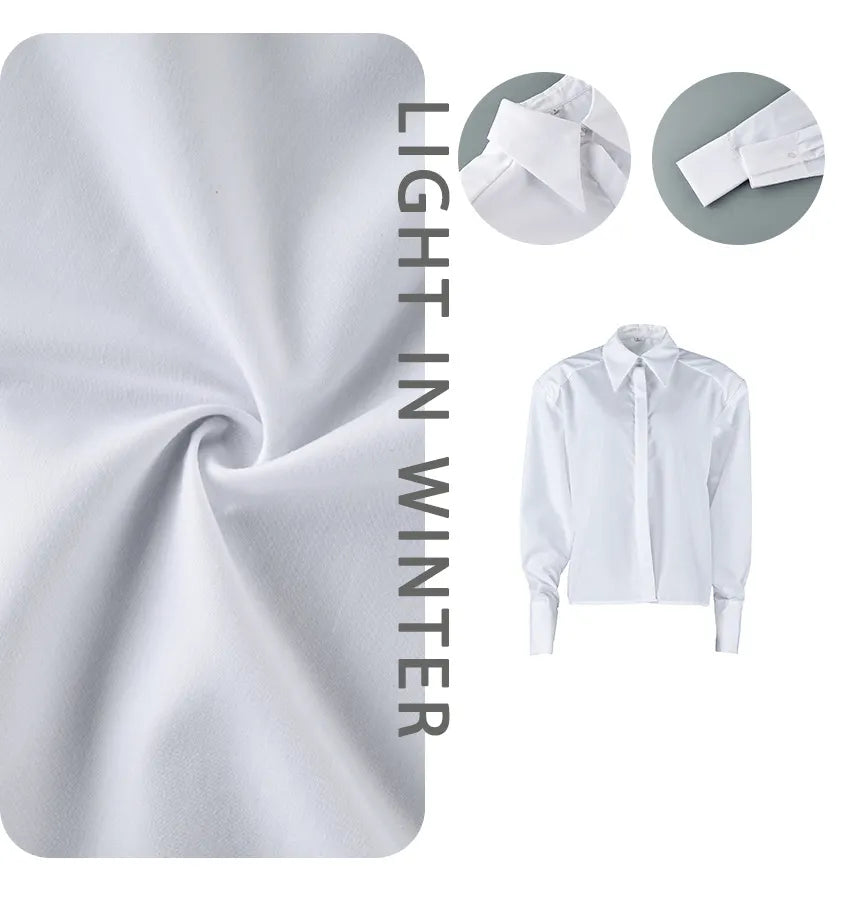 Oversized Pointed Collar Button-Down Shirt