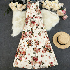 Floral Print Sleeveless Maxi Dress