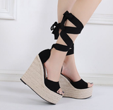 Faux Suede Sophistication Wedge Heels