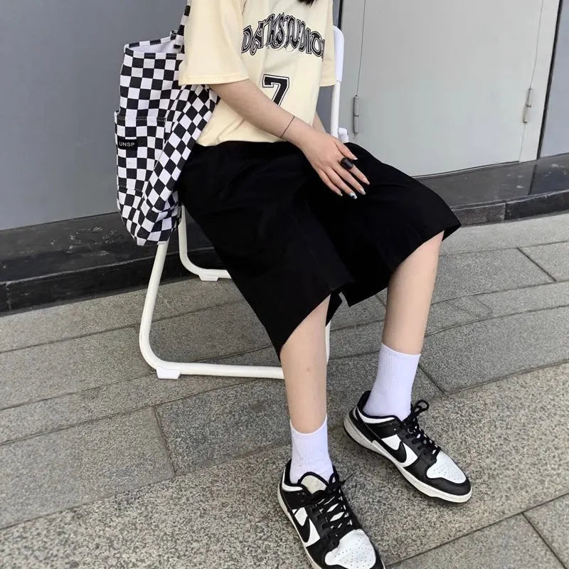 High Waist Straight Five-Point Casual Shorts