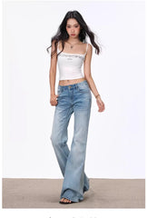 Light Wash Vintage Low Rise Flare Jeans