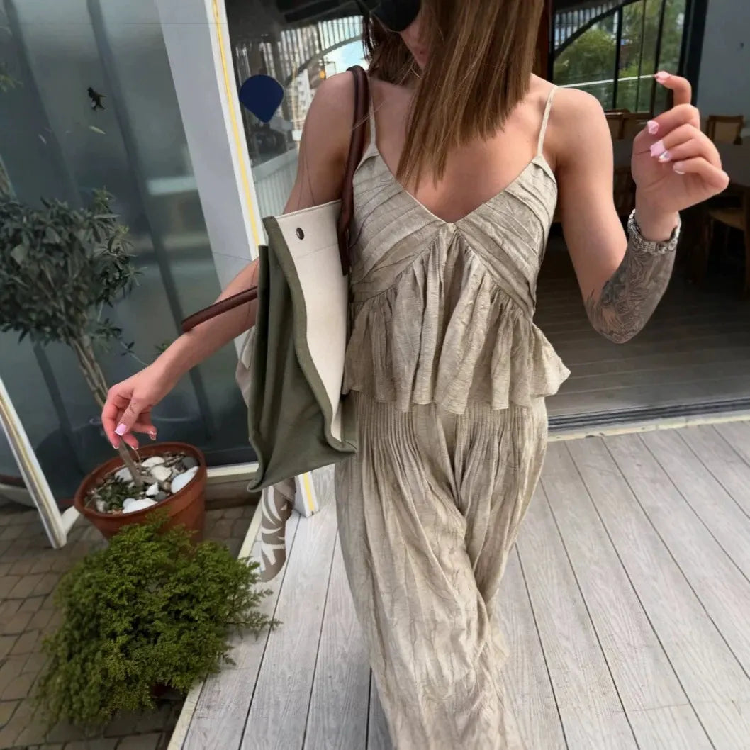 Wide Leg Pants 2 Piece Casual Set