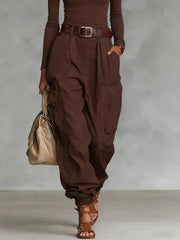 High Waist Multi-Pocket Cargo Jogger Pants