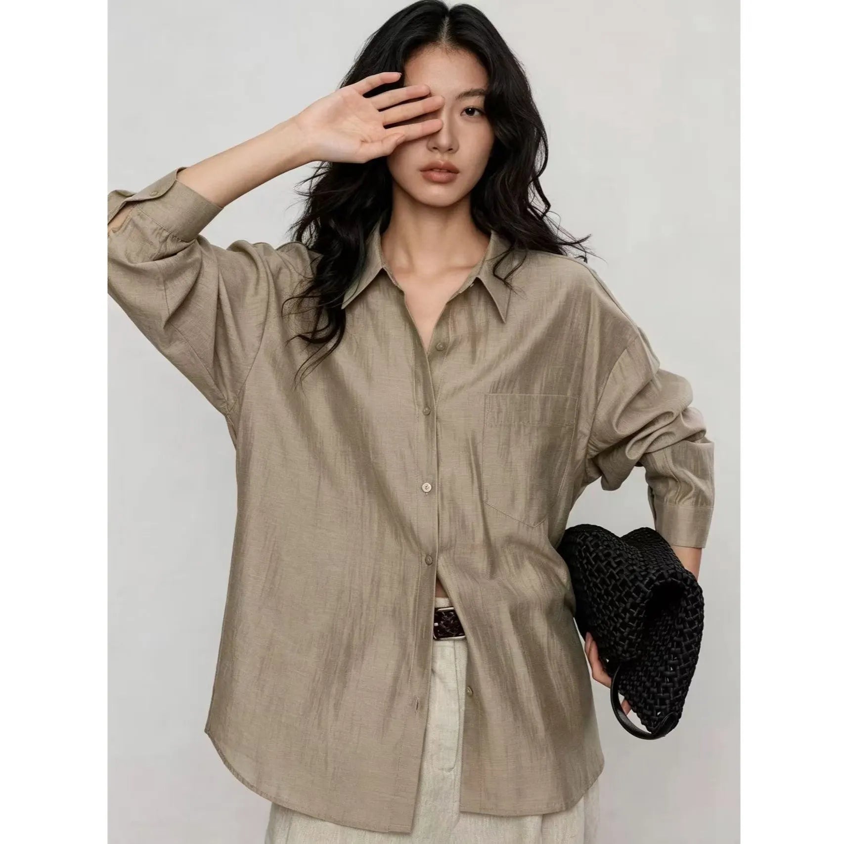 Oversized Collared Button Down Shirt
