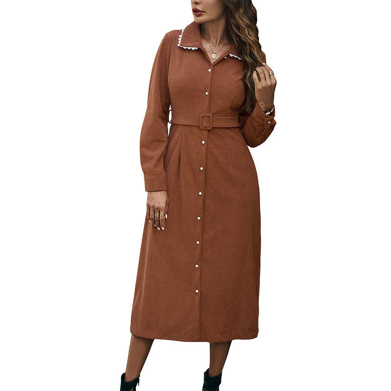 Brown Suede Shirt Dress