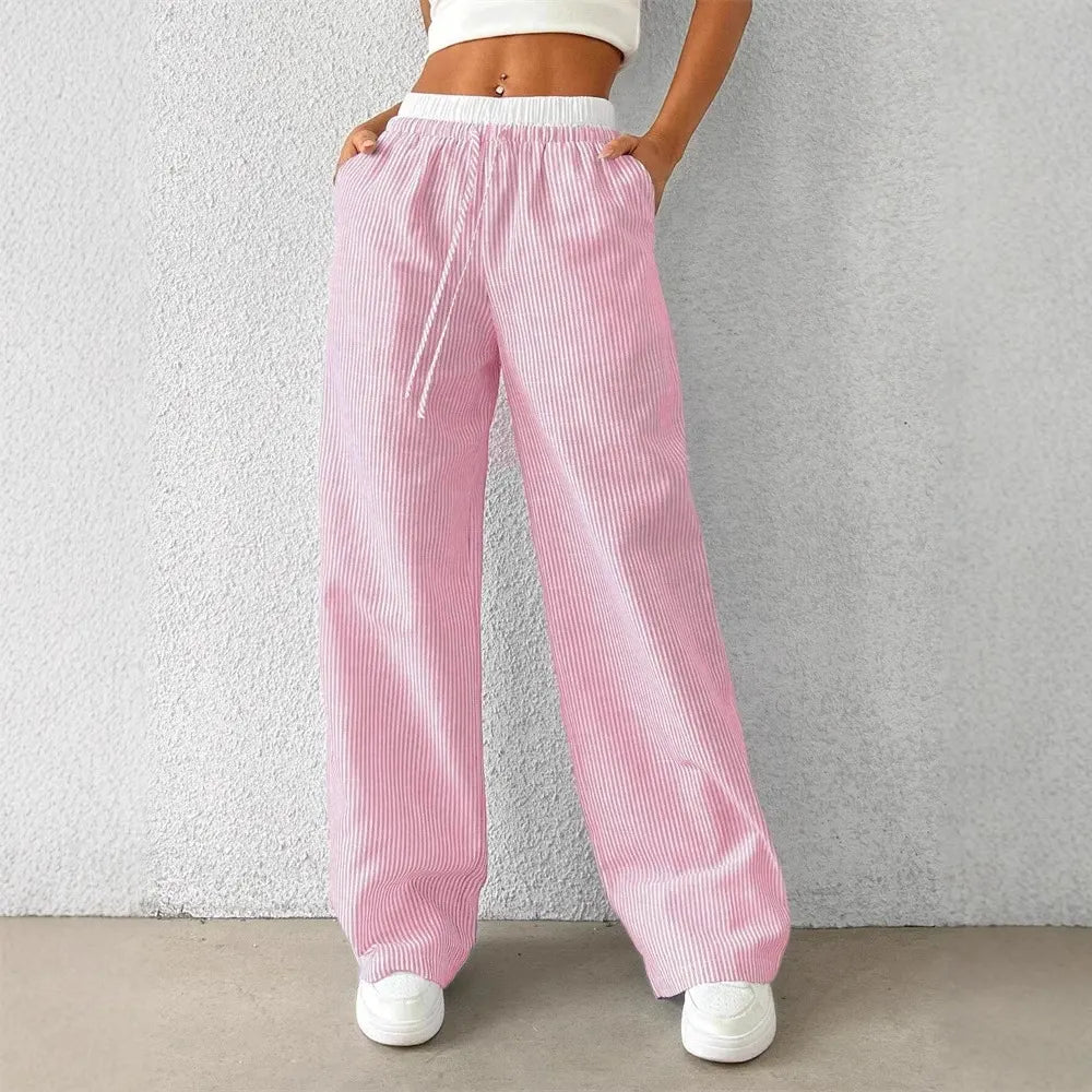 Stripe Linen Blend Pants