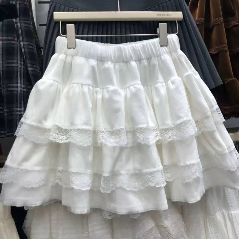 Plaid Tiered Ruffle Mini Skirt
