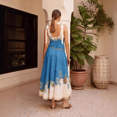 Floral Print Tie Shoulder Maxi Dress