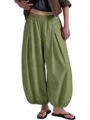 Elastic High Waist Pleated Baggy Harem Jogger Pants