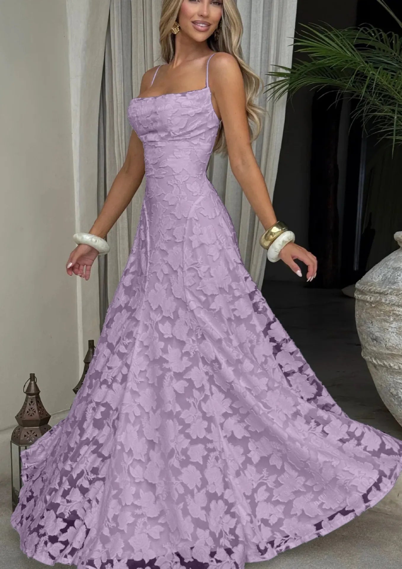 Lace Floral Maxi Dress