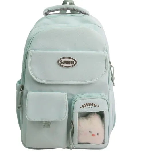 Student Teen Unisex Flip Top Nylon Youth Campus Backpack
