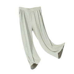 Matching Flowy Linen Pants Elastic High Waist Straight Loose Long Casual Daily Outfit Pants