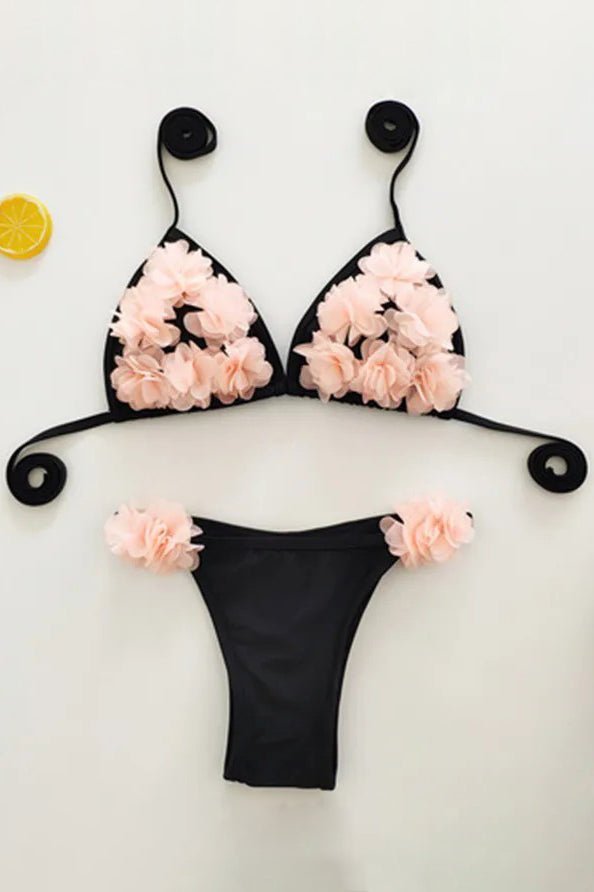 Halter Strappy Bikini Swimsuit Swimwear