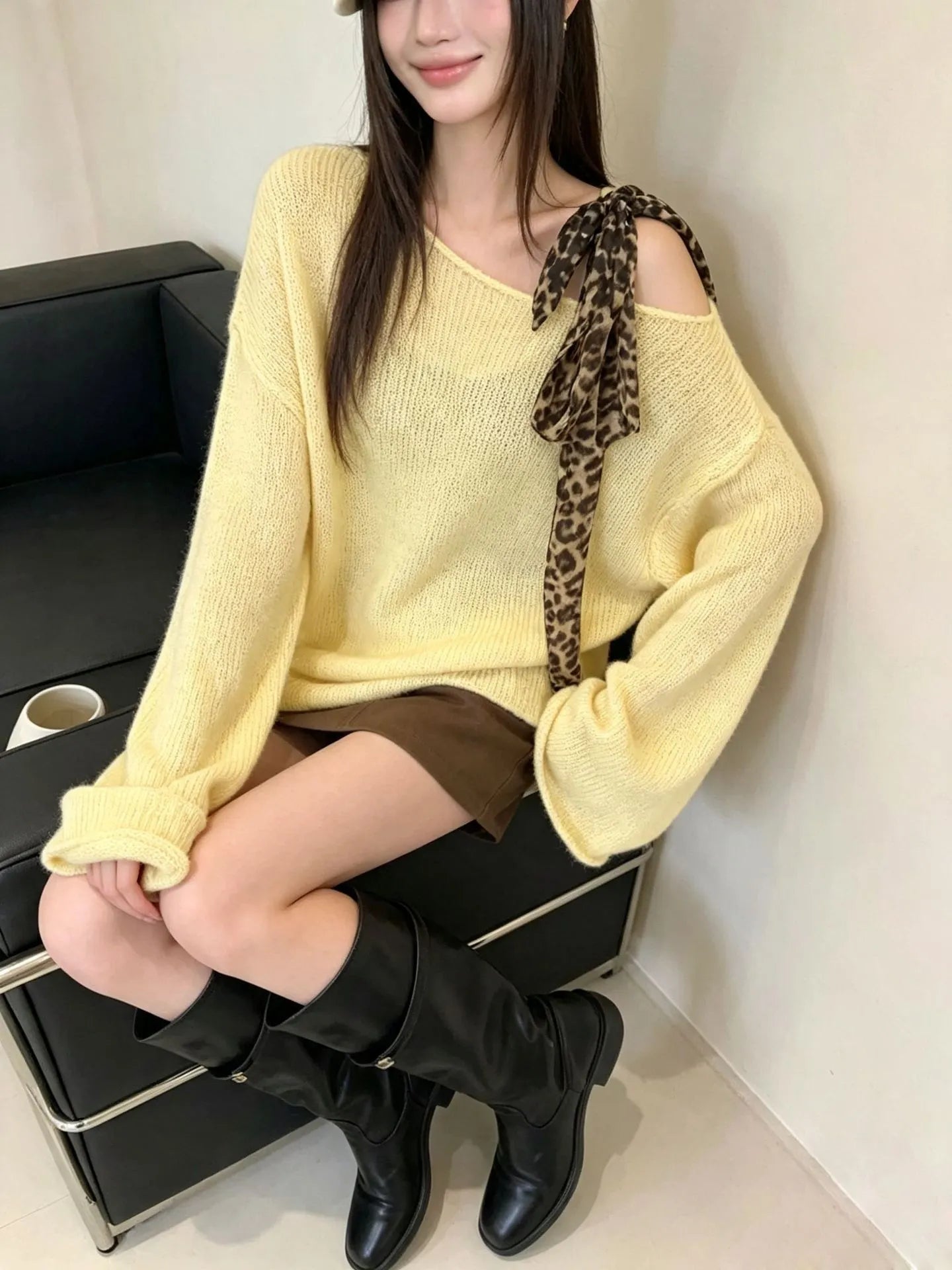 Long Sleeve Loose Oversized Casual Knitted Top