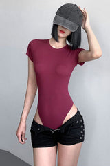 Short Sleeve Tight Bodysuit