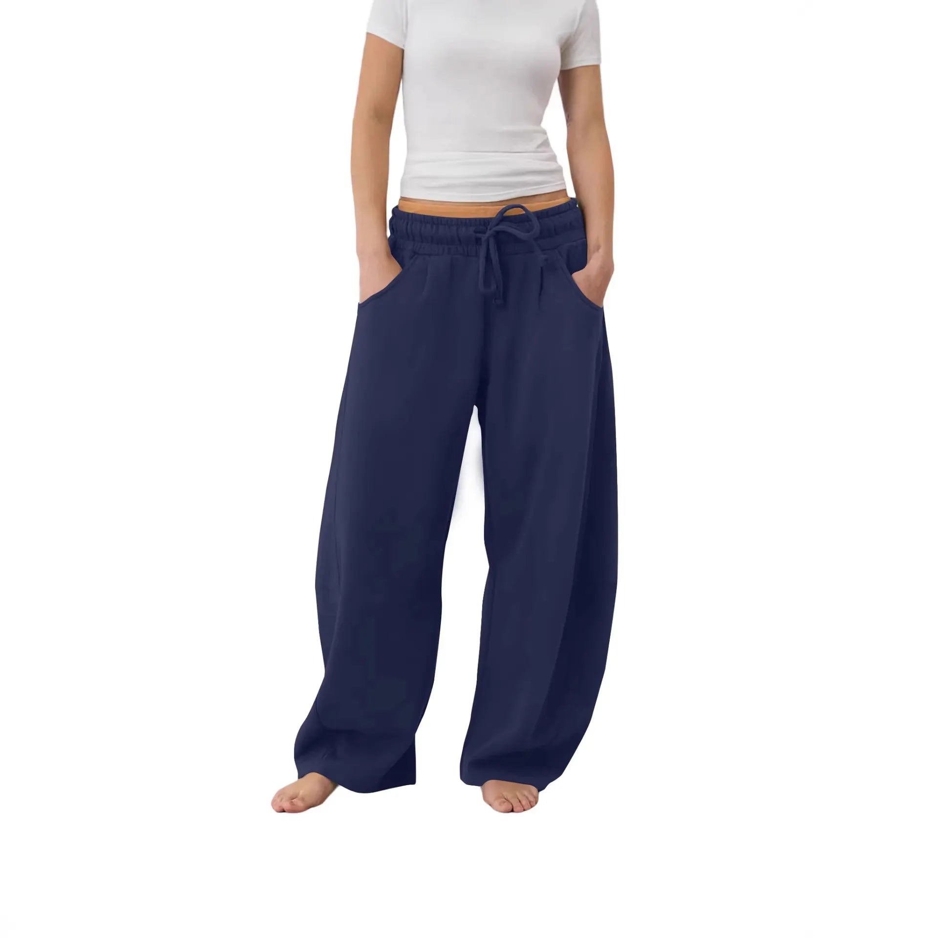 Mid Waist Drawstring Loose Sweatpants