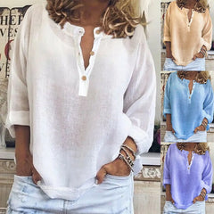 3/4 Rolled Sleeve Casual Loose Fit Top