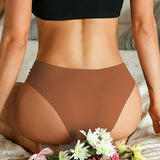 2PCS/Set Panties For Seamless Panty Set Solid Invisible Underwear Low Waist Briefs Underpant Lingerie