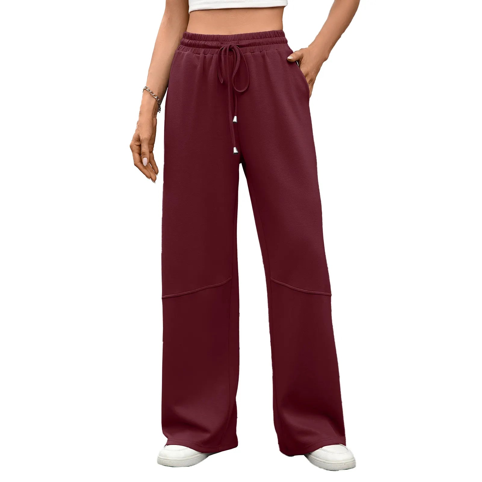 Drawstring Wide Leg Sweatpants