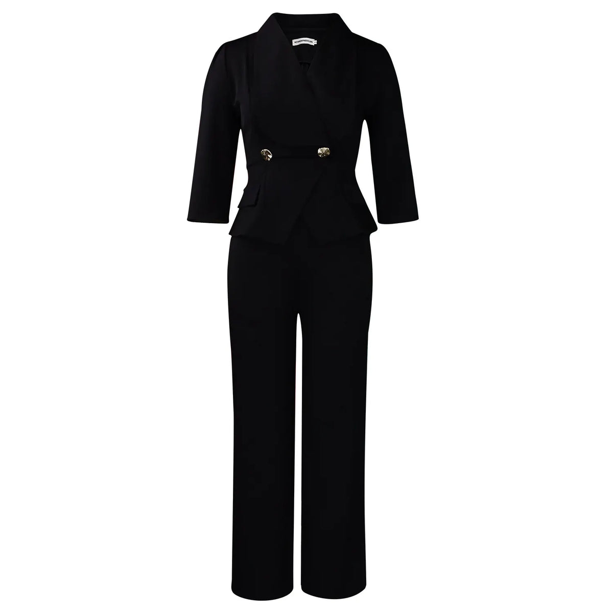 High Waist Wide Leg Pants Two Piece Elegant Office Suit Set