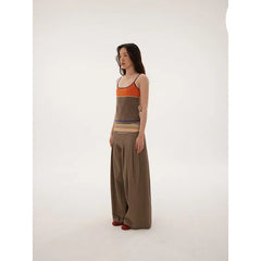 Contrast Trim Color Block Thin Strap Cami Top