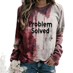 Halloween Tie‑Dye Letter Print Crew Neck Sweatshirt