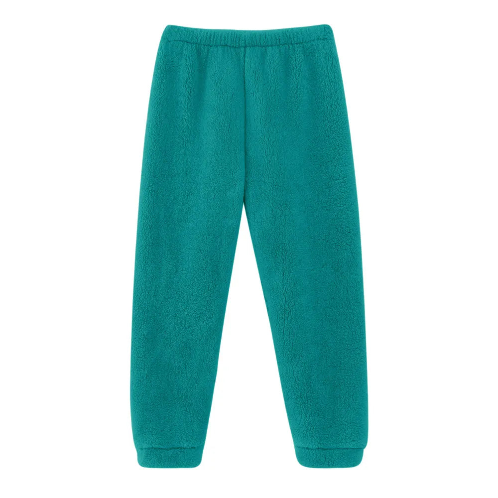 Elastic Waist Fluffy Purple Loungewear Sleep Pants