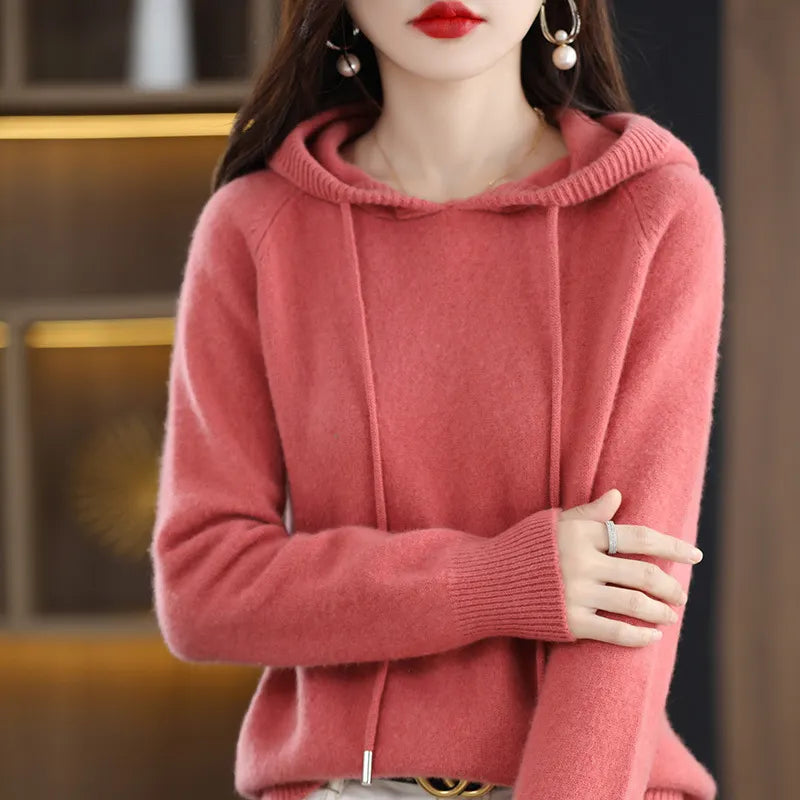 Hooded Knit Pullover Sweater