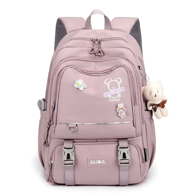 Back To School Backpack, School Backpack Student Teen Girls Cute Waterproof Nylon School Bag