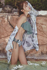 Halter Strappy Bikini Set Swimsuit Swimwear Set three-piece