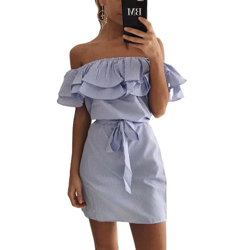Off Shoulder Ruffle Mini Dress