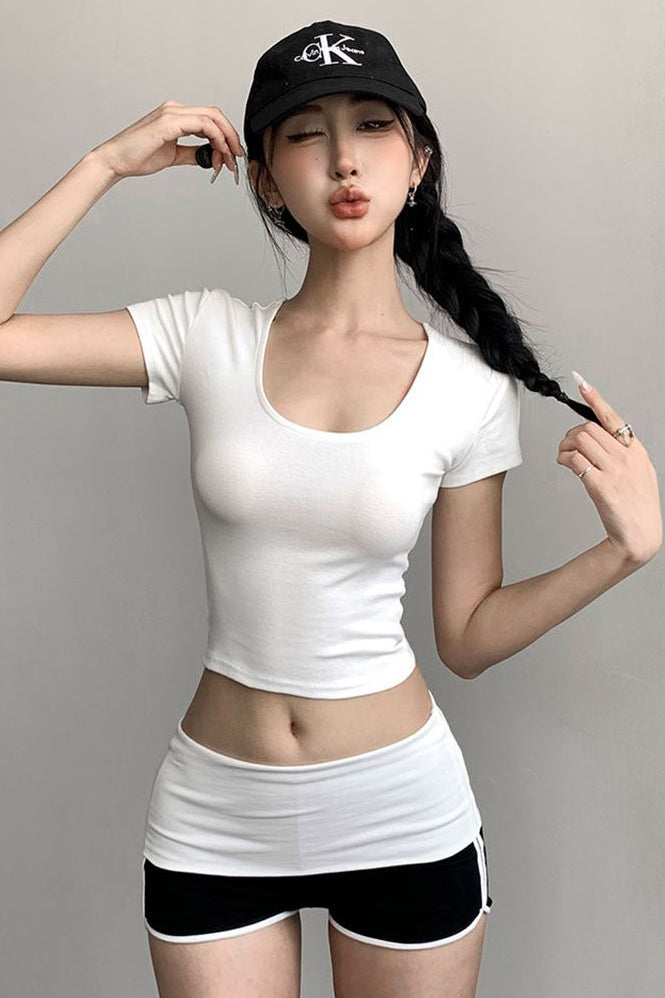 Short Sleeve Crop Top Tee