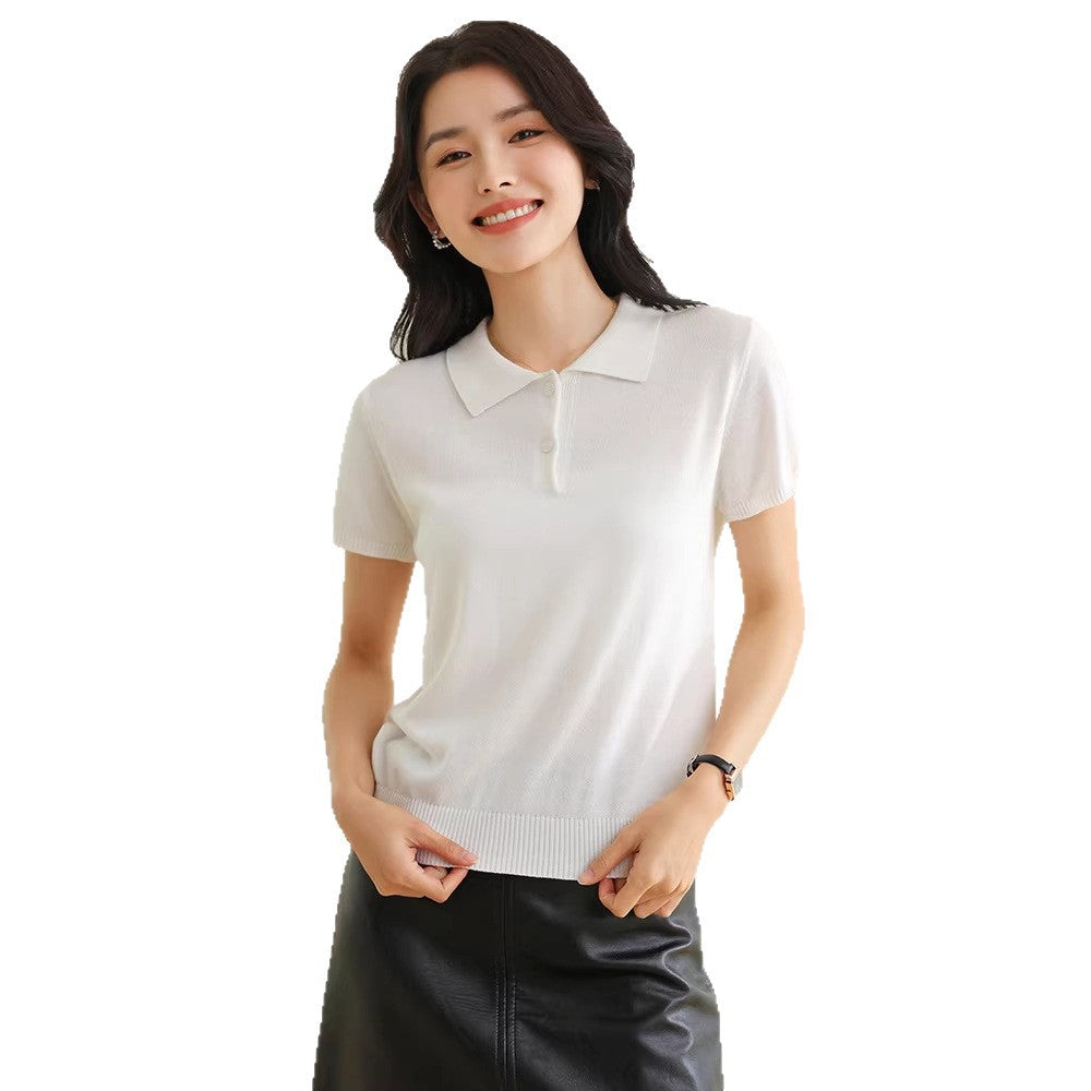 Preppy Style Crew Neck Knitted Top
