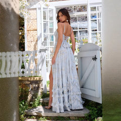 Corset Floral Print Maxi Dress