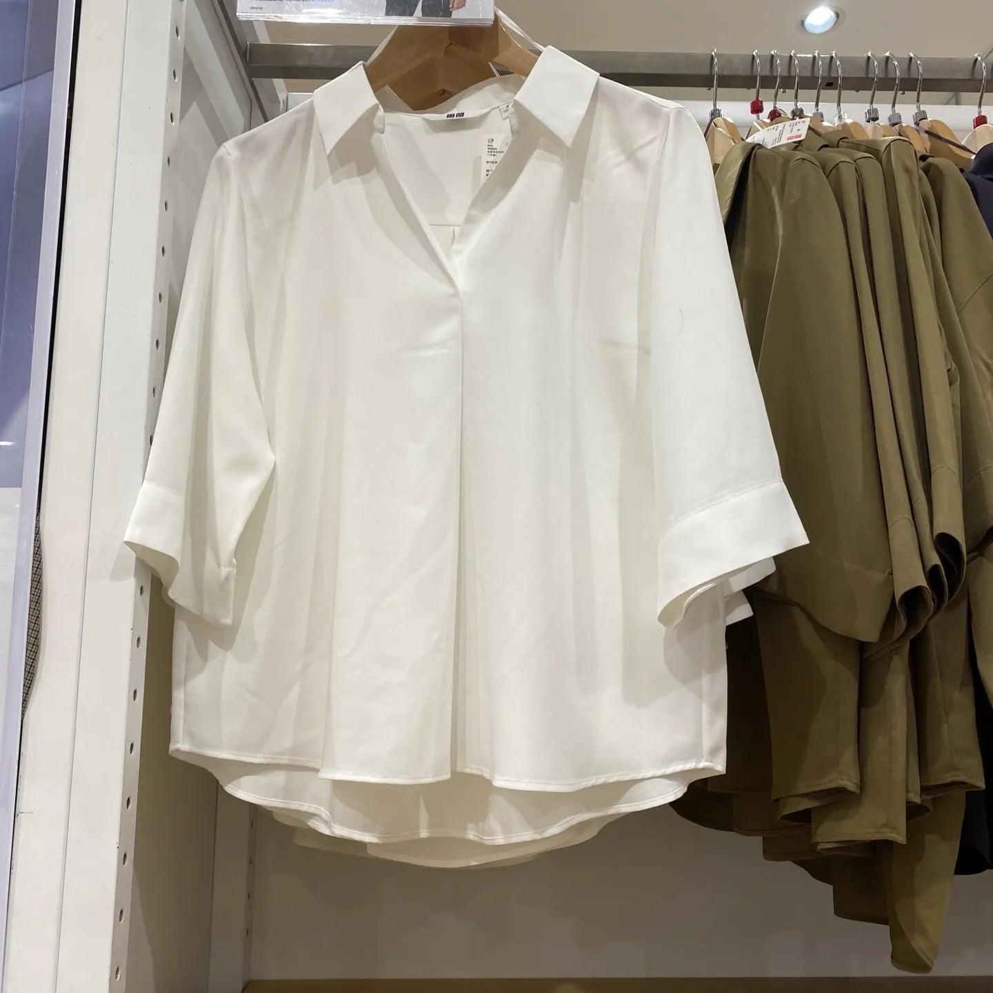 Striped Collared Half-Open Button Shirt