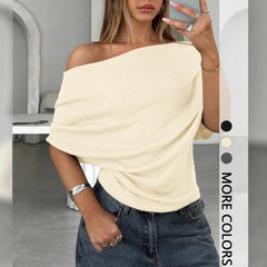 Draped One-Shoulder Top