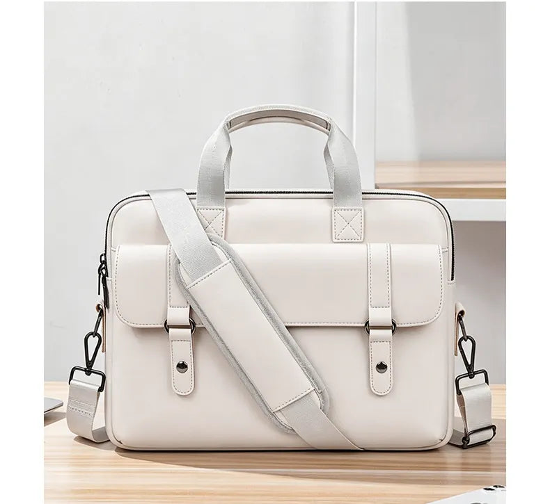 16 Inch PU Leather Laptop Briefcase
