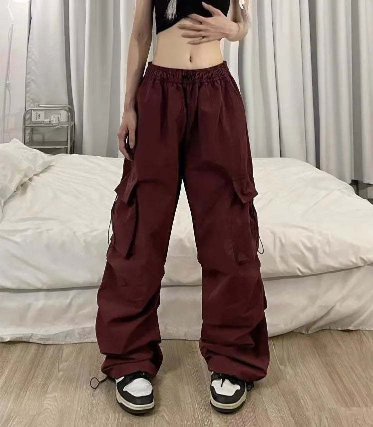 Drawstring Waist Cargo Pants