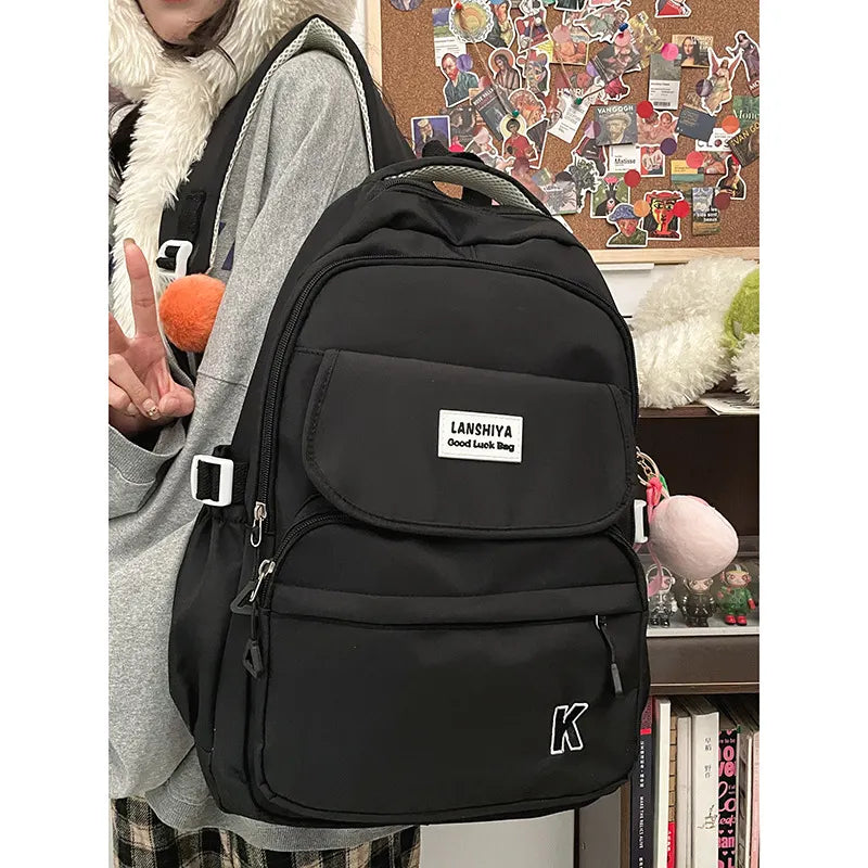Back To School Backpack, School Backpack Student Teen Girls Solid Ultra-light Nylon Kids School Bag