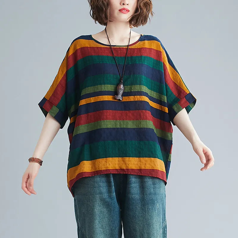 Abstract Print Loose Tunic Top