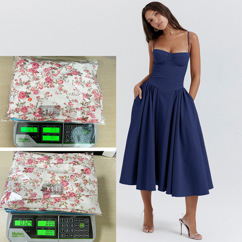 Light Yellow Strapless A-Line Midi Dress